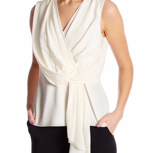 Jason Wu Drape Front Sleeveless Silk Shirt